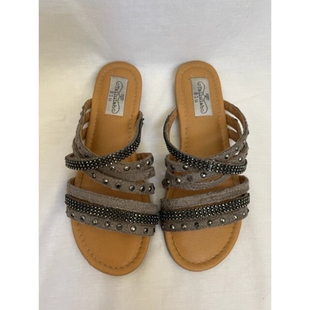 TALLULAH BLU RHINESTONE/STUD/EMBELLISHED SLIDE SANDAL ~ SIZE 7.5